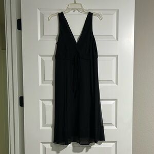 J. Crew Black V-Neck Midi Dress